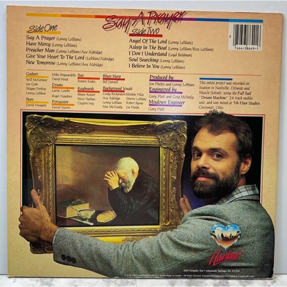 Lenny LeBlanc Say A Prayer Vinyl LP Religious Christian 1983 Heartland Records - Picture 5 of 6